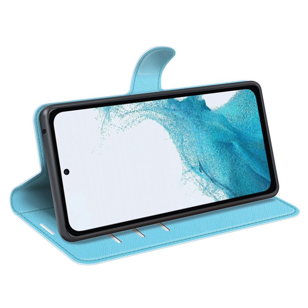 Samsung Galaxy A54 5G Leder Tasche Flip Cover Litchi Look - Hellblau