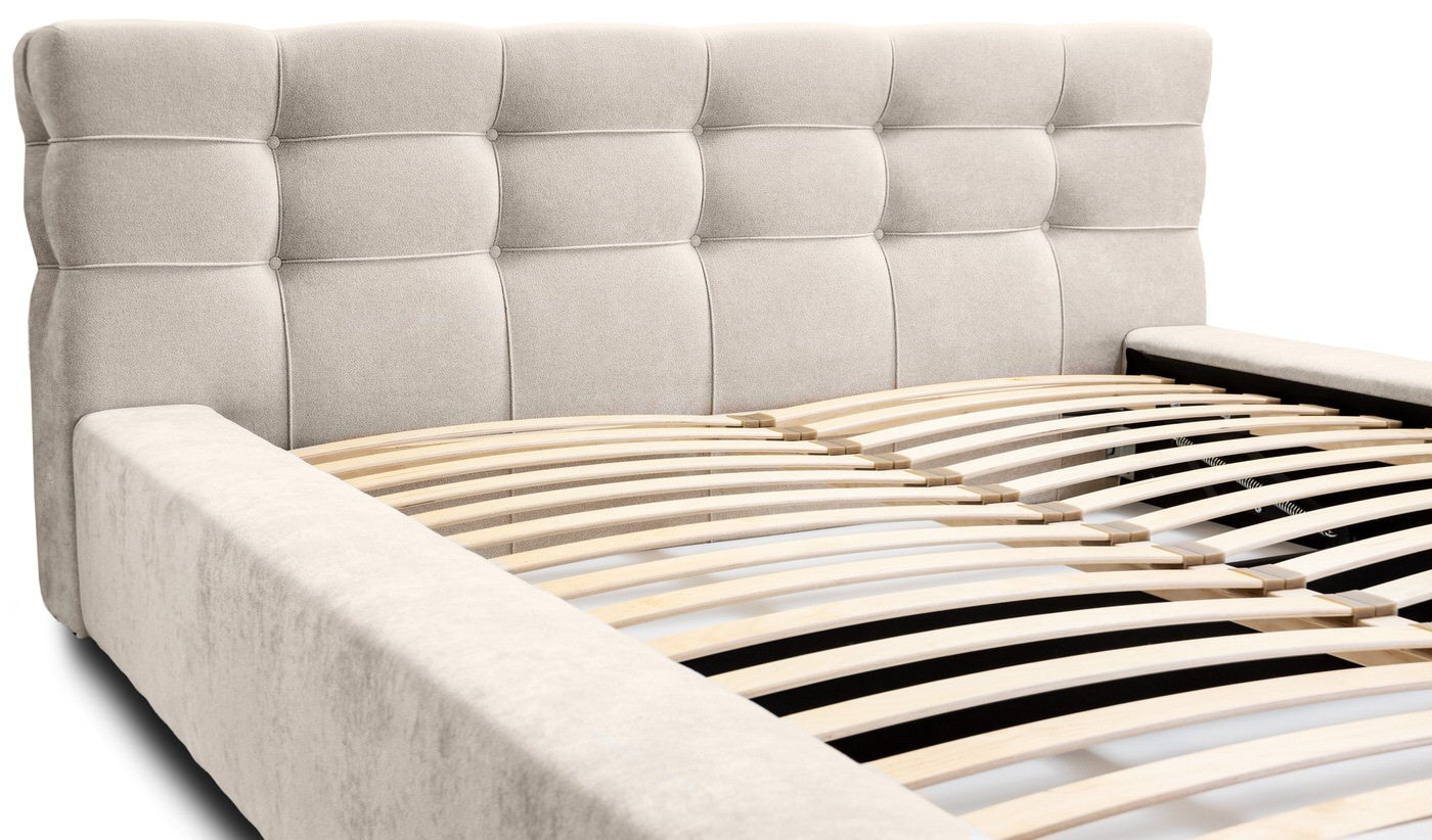 Trae Mobler Grace 140 x 200 cm Gestoffeerd Bed Beige