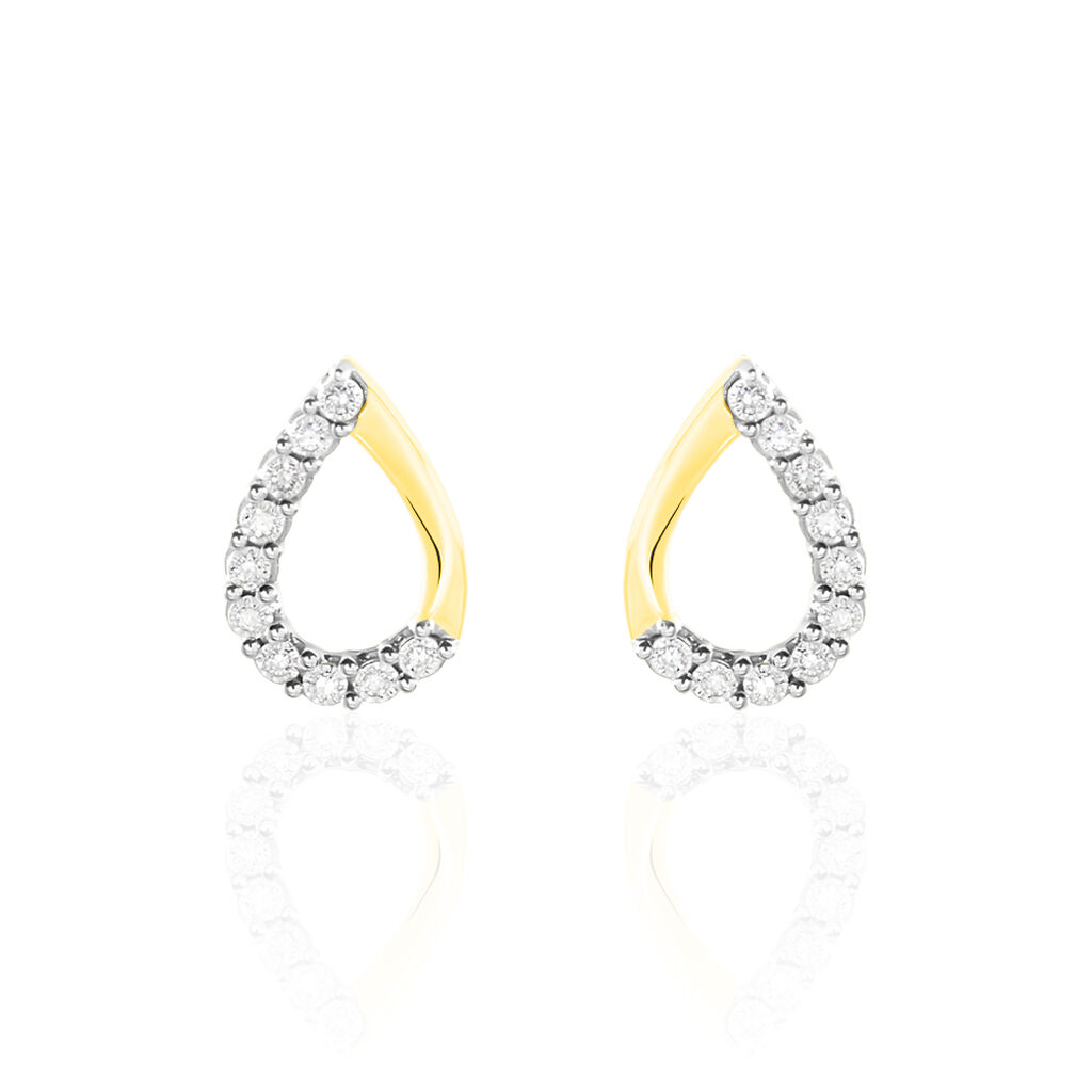 Boucles D'oreilles Puces Chrystalise Or Jaune Diamant