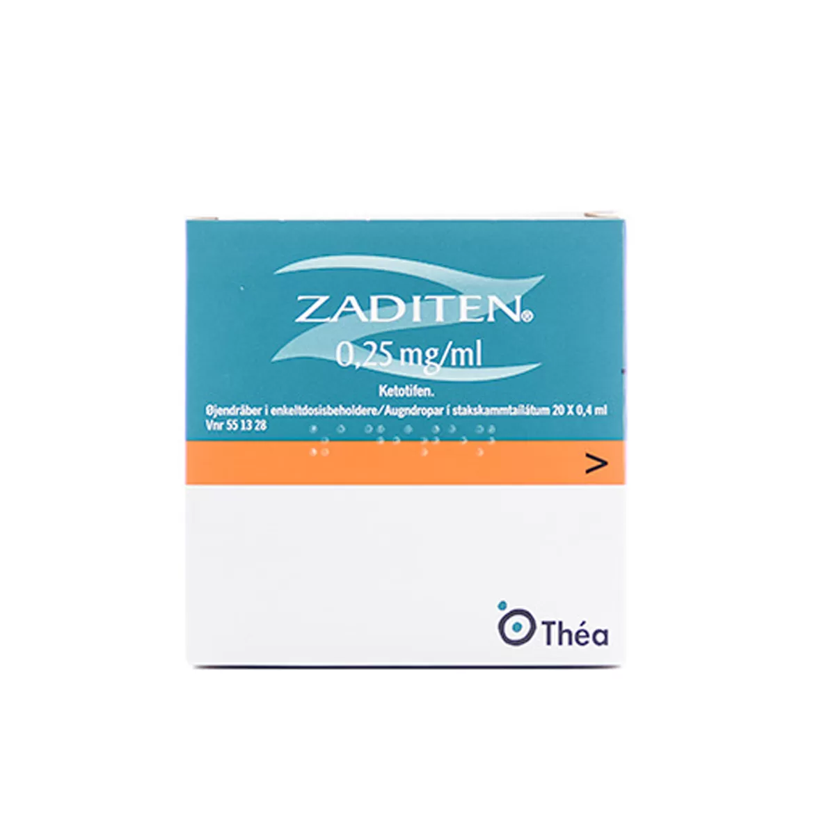Zaditen øjendråber 0,25 mg/ml enkeltdosisbeholder - 20 x 0,4 ml