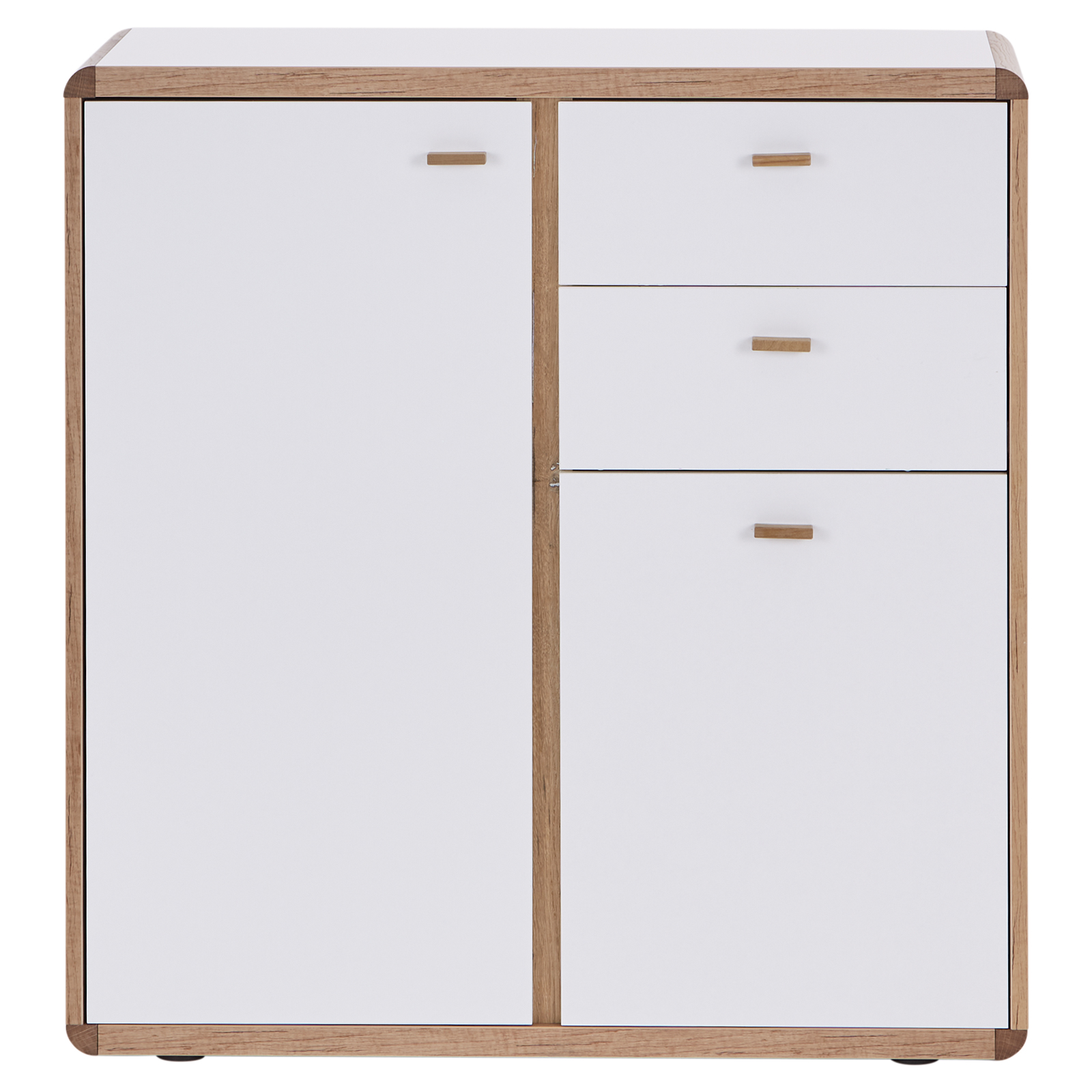 Kommode - weiß - Flagstaff Eiche - teilmassiv - 86 cm