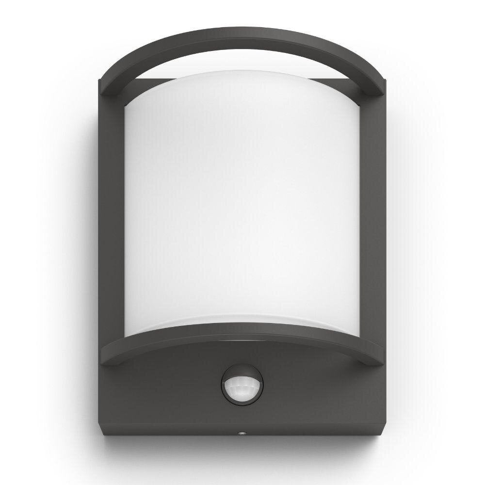 LED wandlamp Samondra in antraciet en wit, 3,8W, 800lm, IP44 met bewegingsmelder