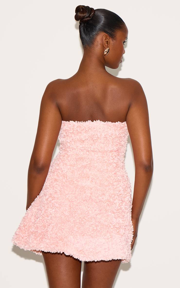 Rose Bébé Robe Mini Bandeau Texturée À Motif Floral