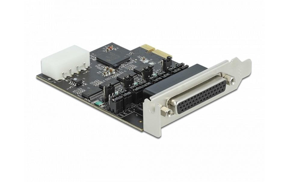 PCI-Express-Karte 89895 4x RS-232 mit SpannungsversorgungPCIe-Schnittstellenkarte mit vier seriellen Ports