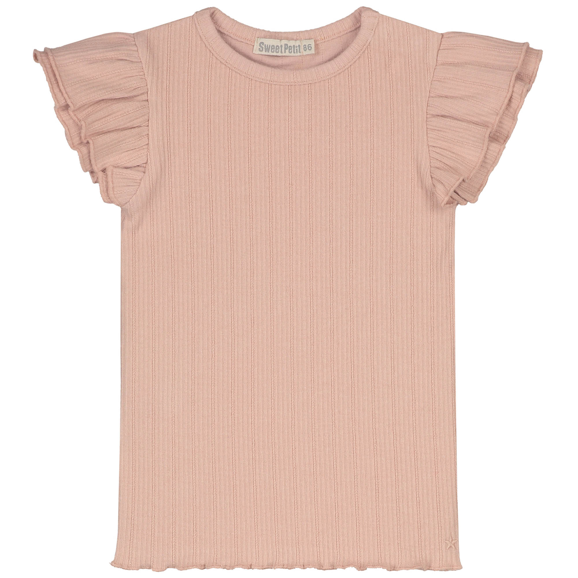 Sweet petit peuter T-shirt Meave lange mouwen effen beige