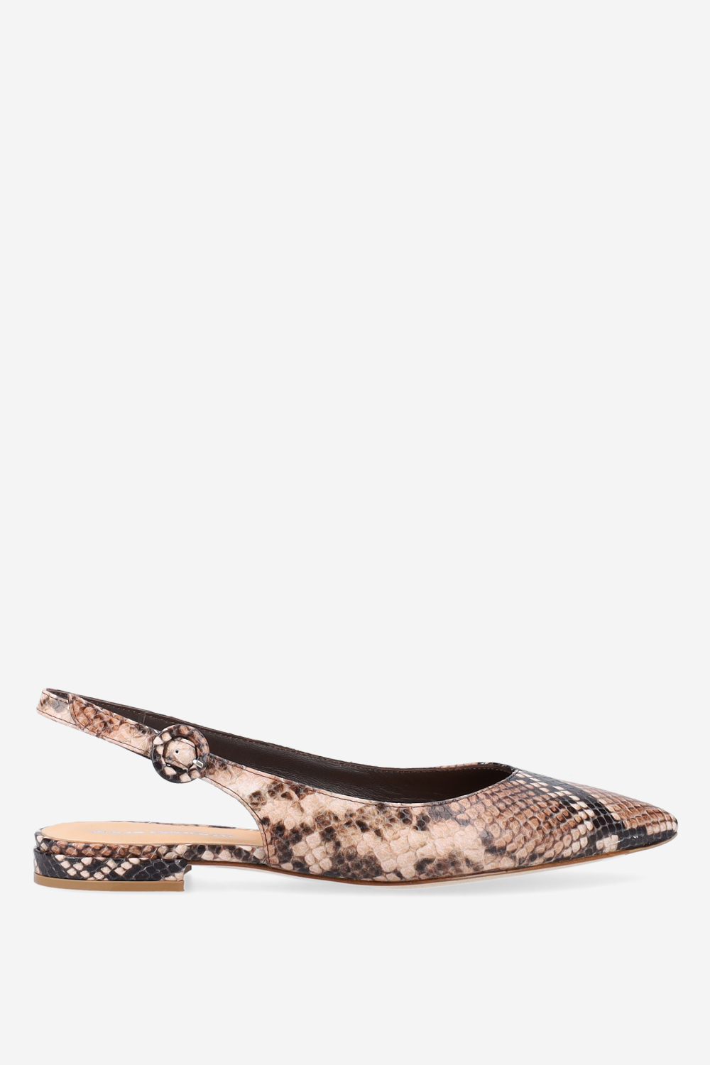 Pointed-toe leather slingbacks