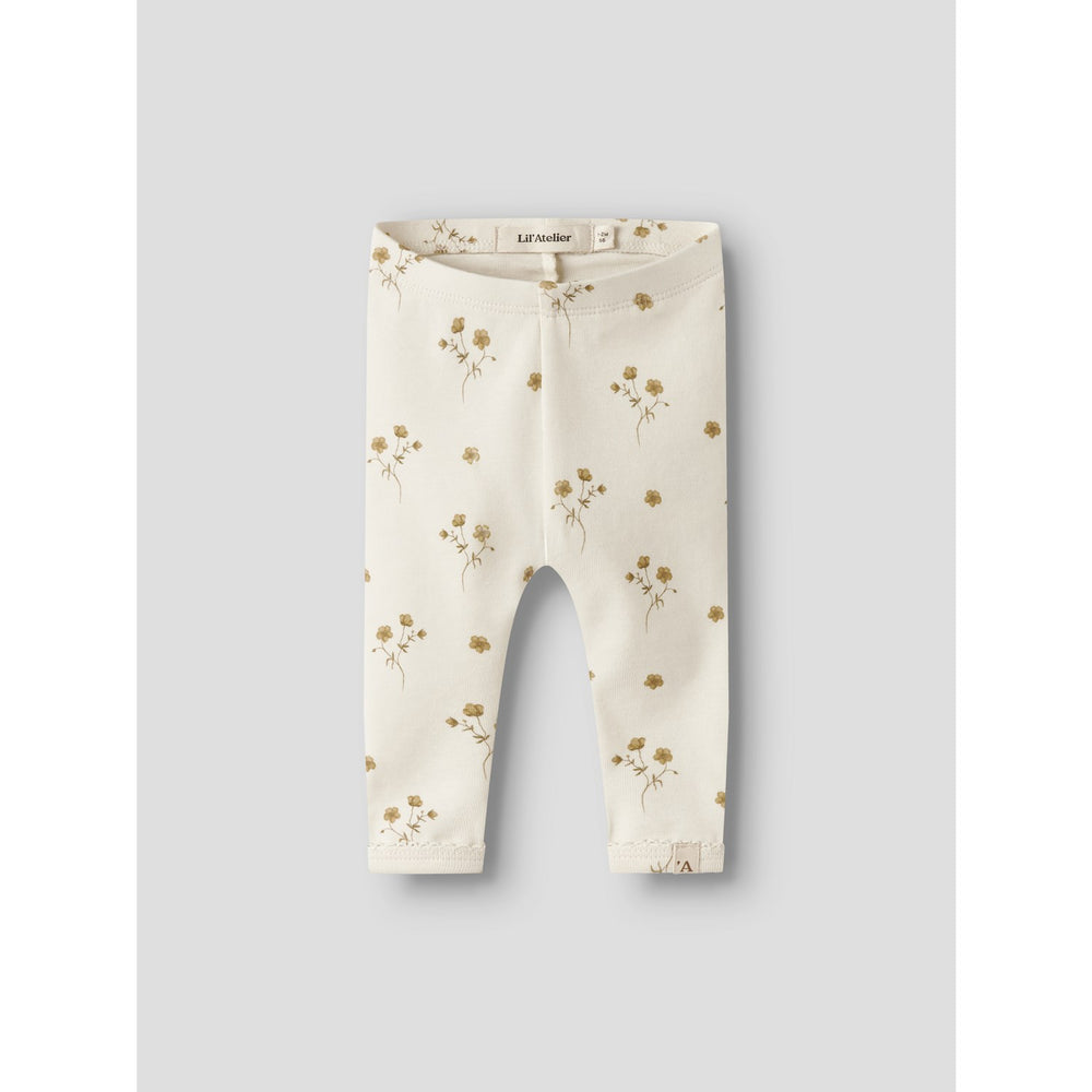 Køb Lil'Atelier Coconut Milk Flower Yellow Nbflayo Sin Slim Leggings Lil