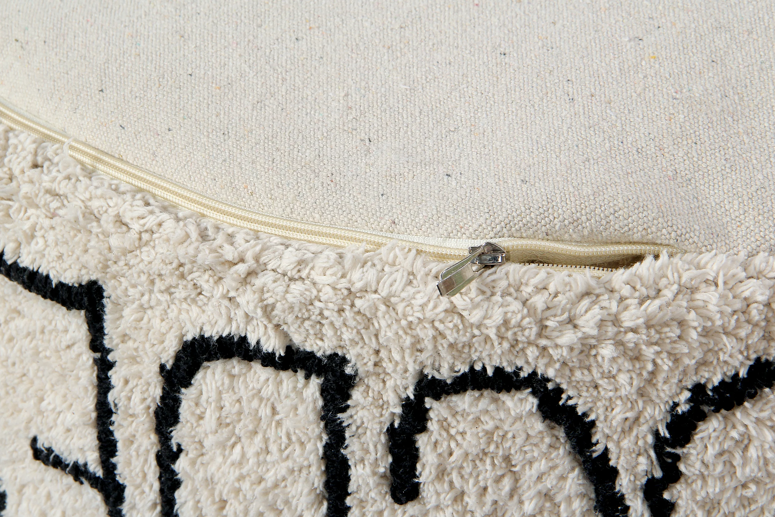 ABC - Pouf rond couvert en coton | Beige
