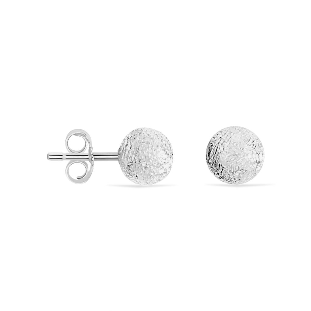 Boucles D'oreilles Puces Ayana Argent Blanc