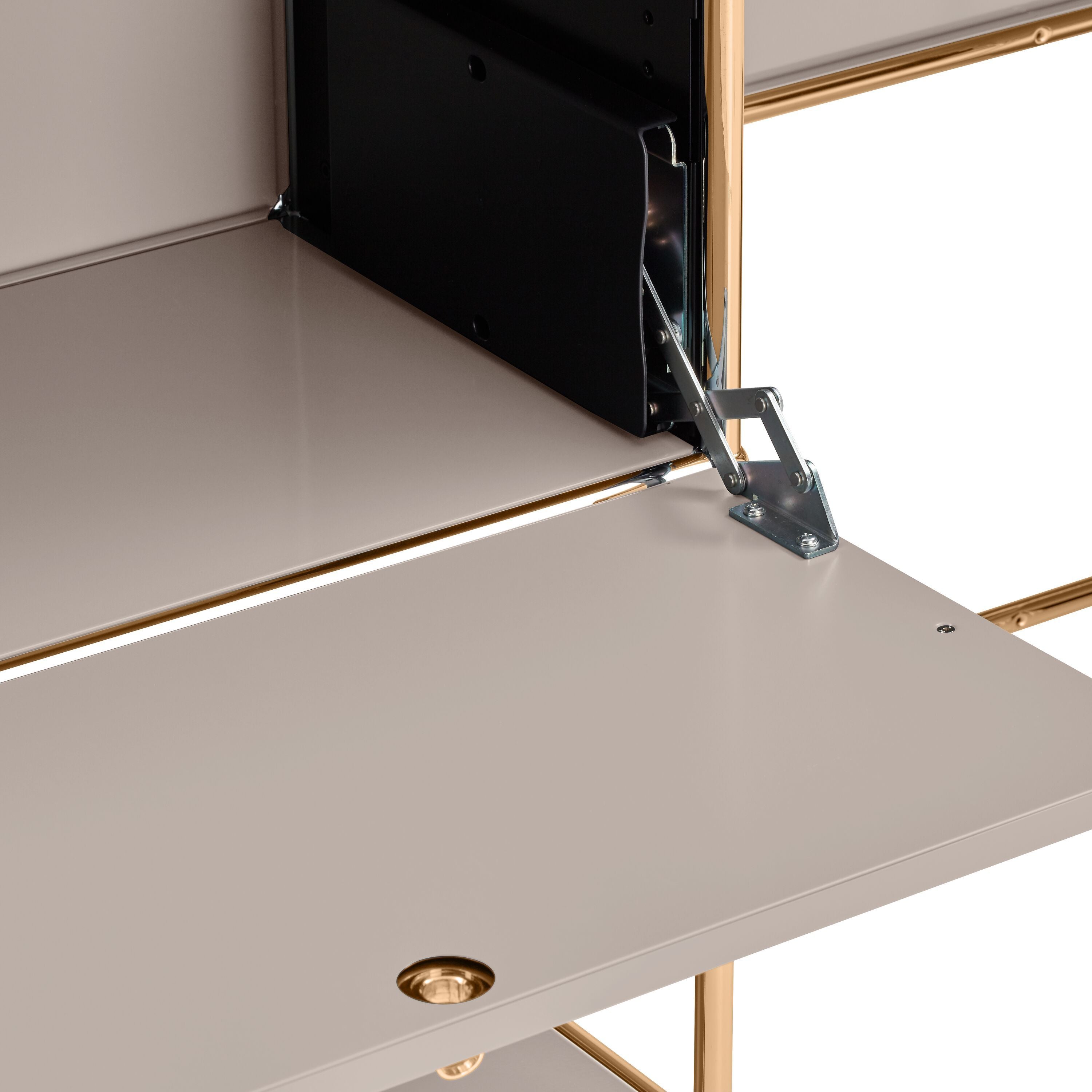 FLEXCUBE Schreibtisch - Taupe / B: 228.0 cm x T: 40.0 cm x H: 80.0 cm