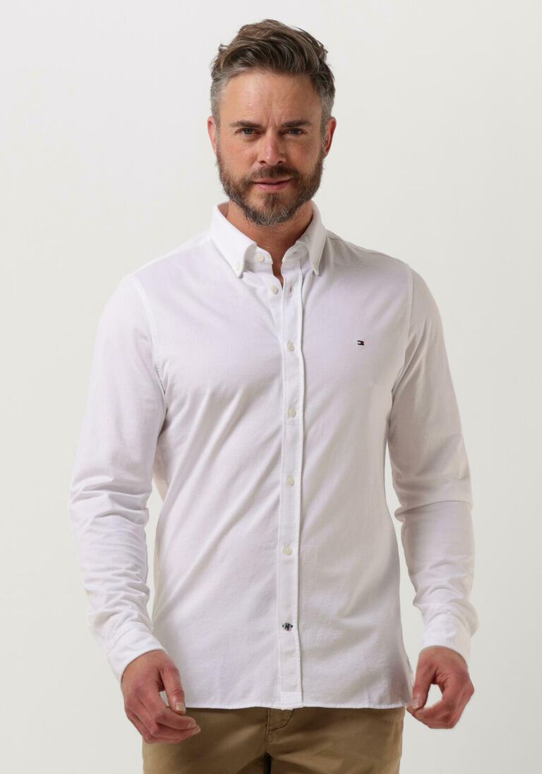 TOMMY HILFIGER witte tommy hilfiger klassiek overhemd 1985 knit solid sf shirt