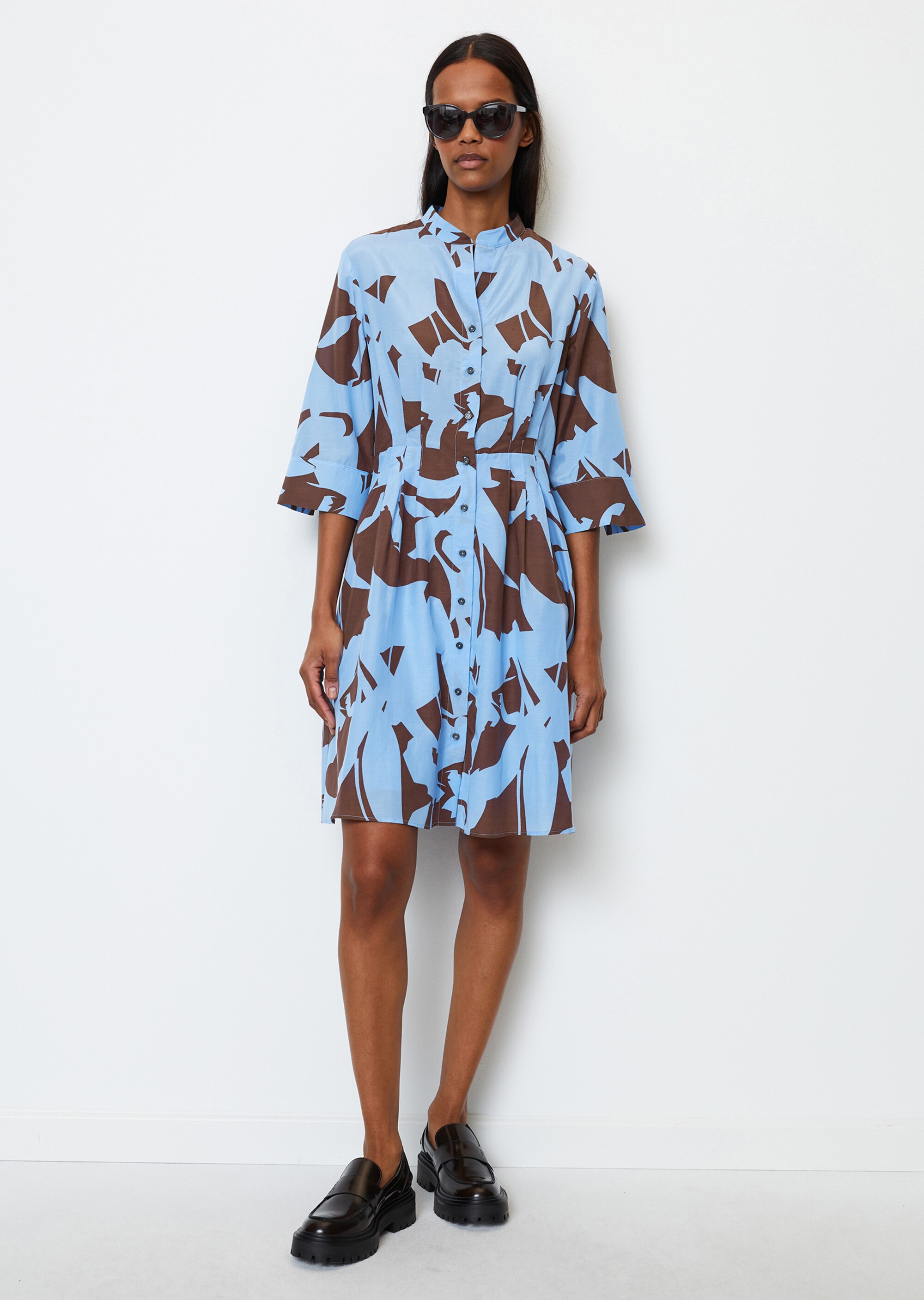 Kurzes Blusenkleid mit Silky Touch aus softem Organic Cotton-Viskose-Mix