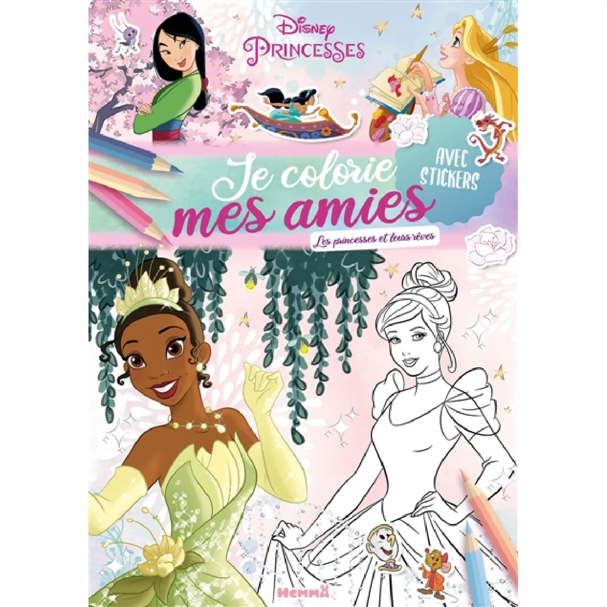 Disney Princesses : Je colorie mes amies : Les princesses et leurs rêves - Avec stickers
