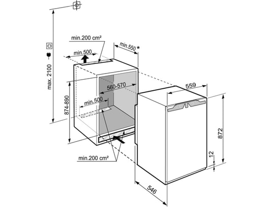 LIEBHERR - Congélateur encastrable armoire IFNE3924-20 Plus, 87 litres, No Frost