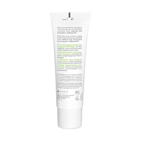 Bioderma Sébium Hydra Creme Suavizante para Pele Muito Seca e com Tendência à Acne 40ml