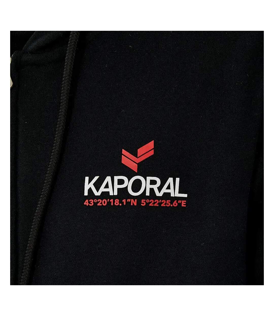 Sweat à Capuche Zippé Noir Homme Kaporal Carele