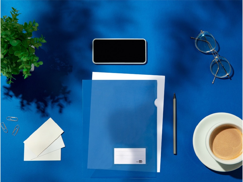 BOLSA POLIPROPILENO A4 LIDERPAPEL AZUL TRANSLUCIDO