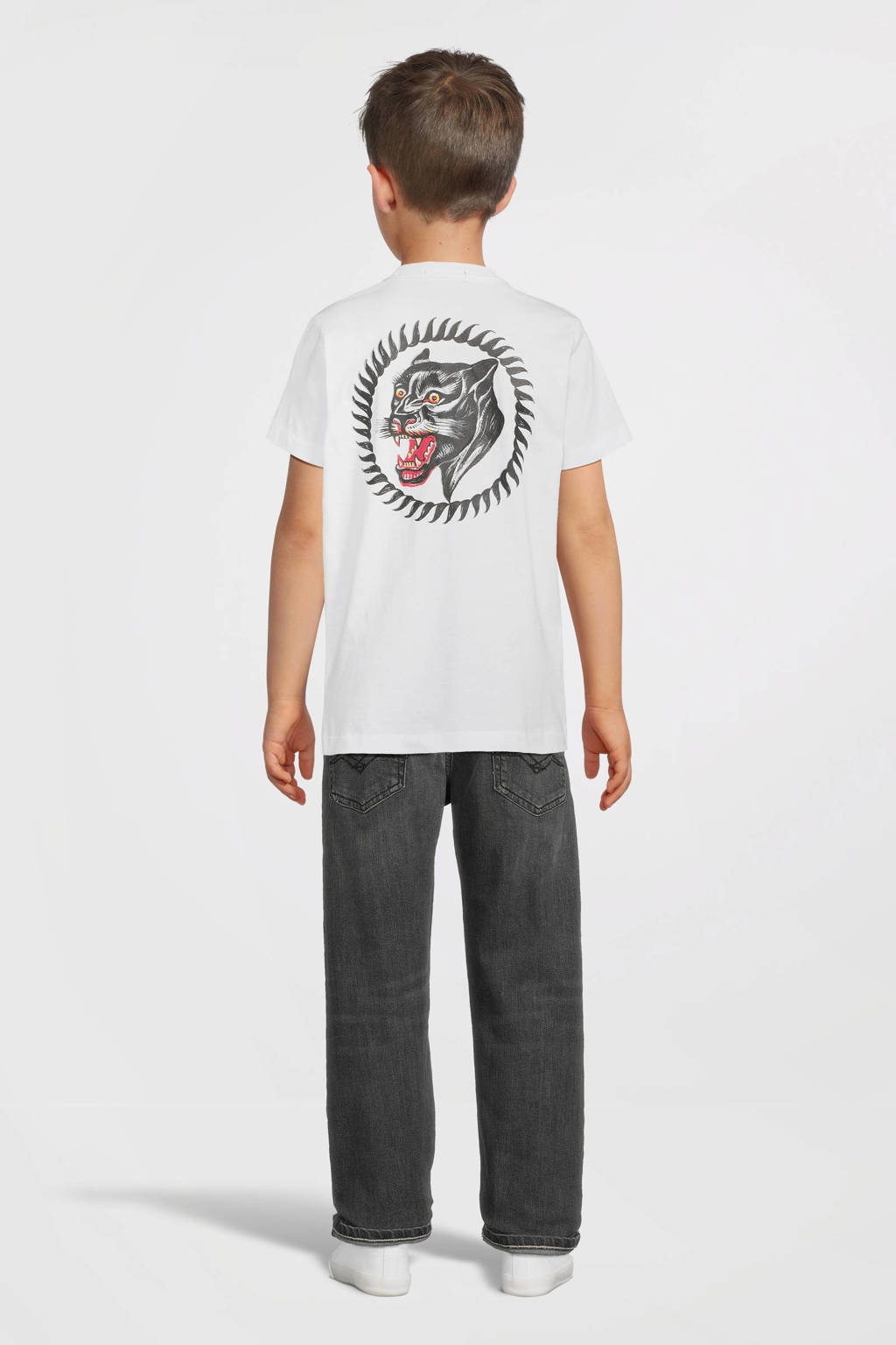REPLAY T-shirt met tekst wit