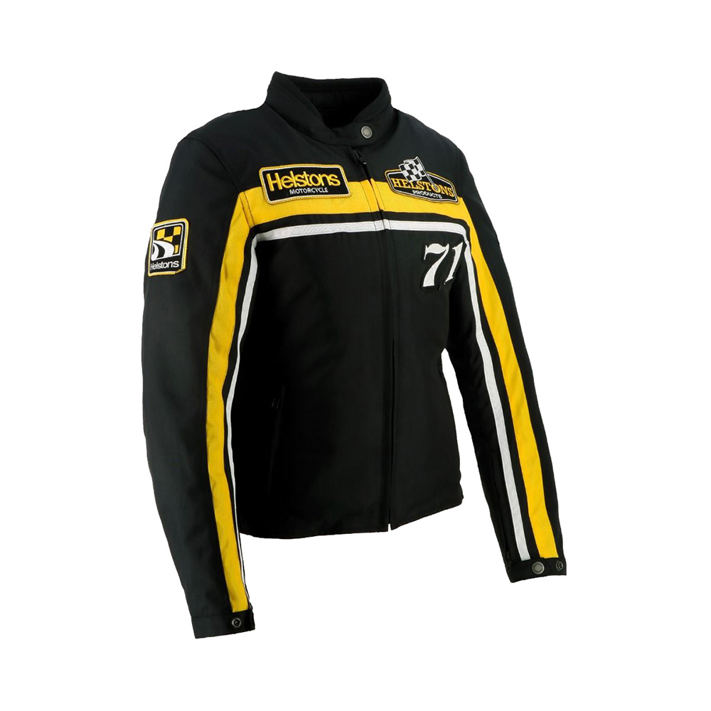 Helstons - Blouson femme Sturgis Noir / Blanc / Jaune