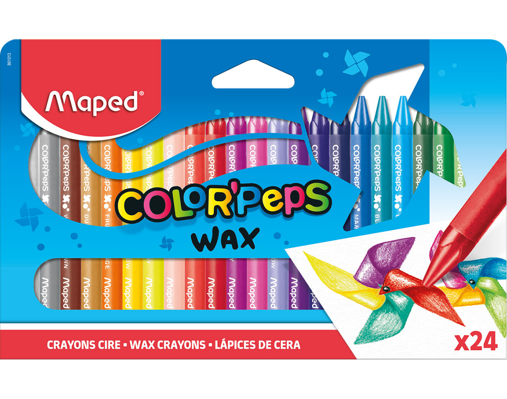 LÁPIS DE CERA COLOR PEPS MAPED 24 UNIDADES