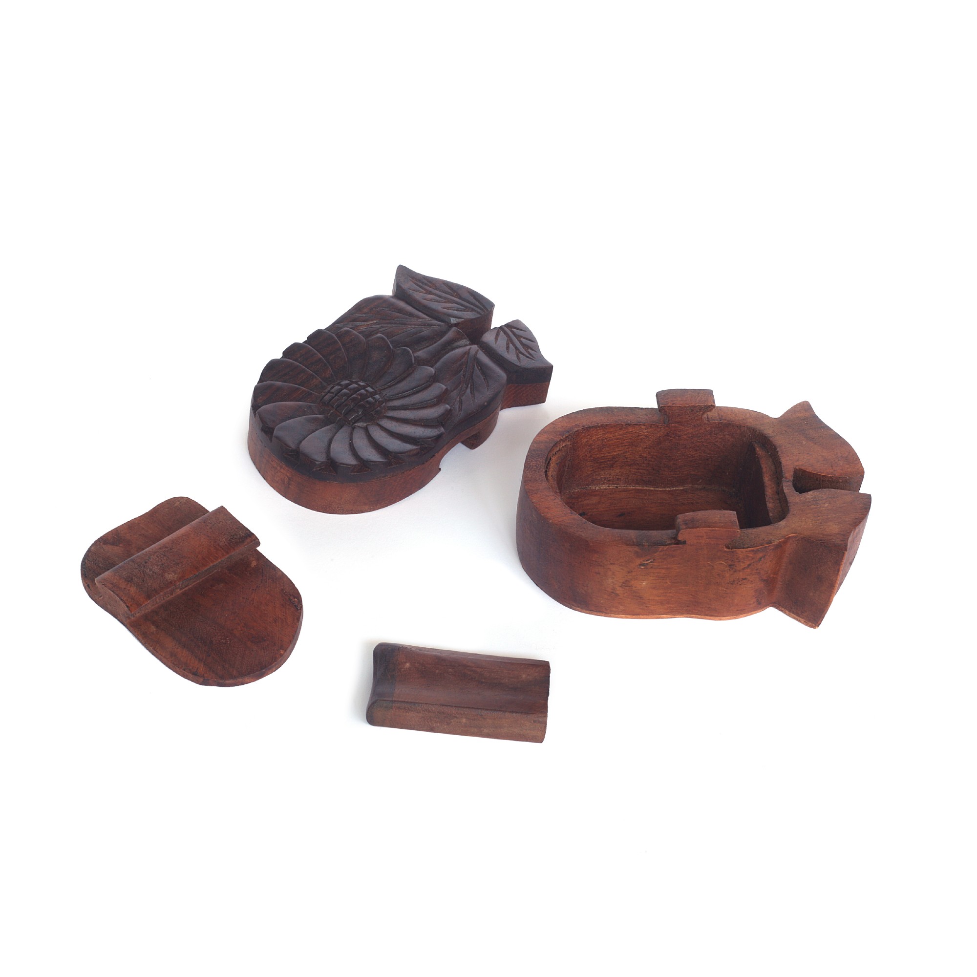 Secret Box 'Sun Flower', Suarholz, T 14 cm, B 8 cm, H 6,5 cm von fischer's lagerhaus