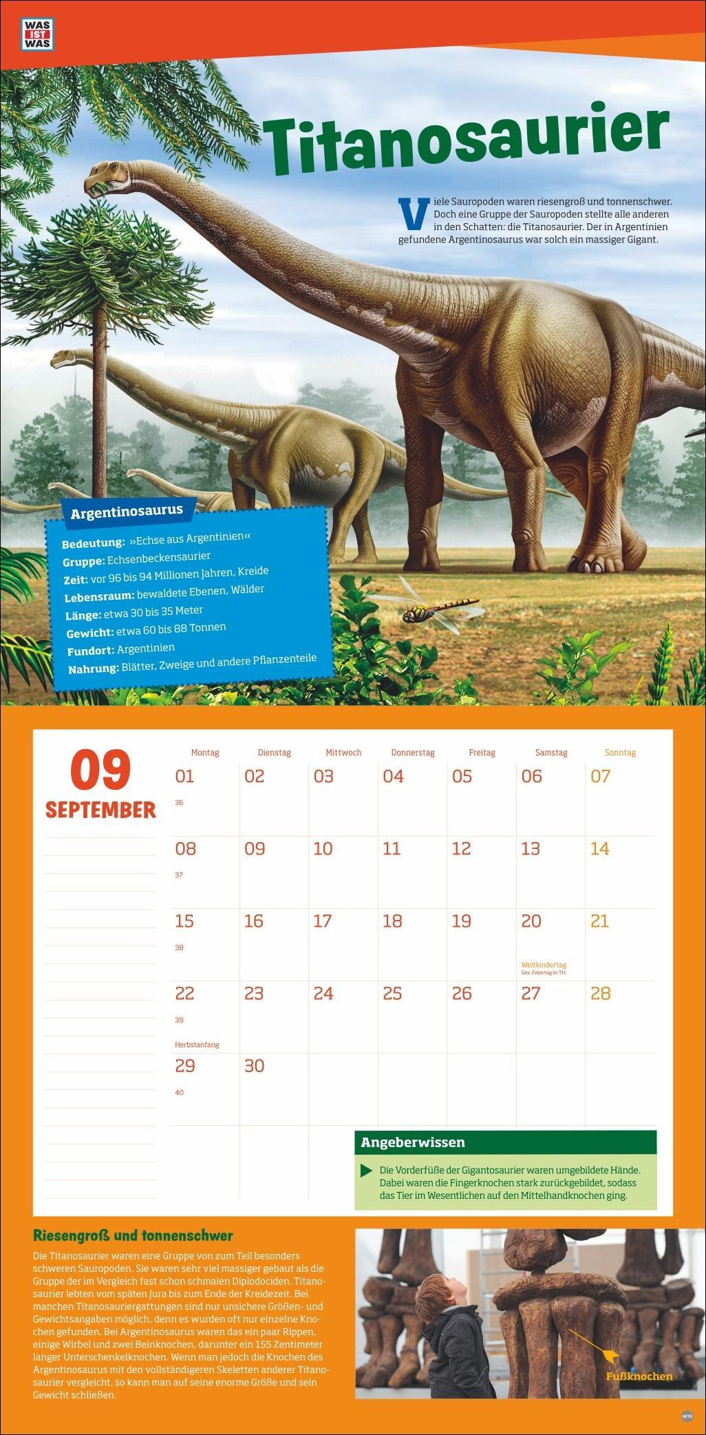 WAS IST WAS Dinosaurier Broschurkalender 2025