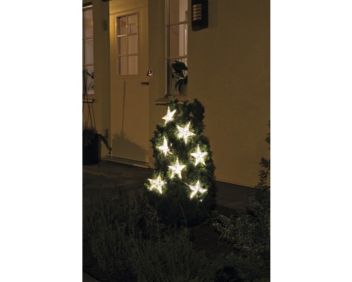 Konstsmide LED-lichtsnoergordijn, 7 sterren, 35 LED's, warm wit licht