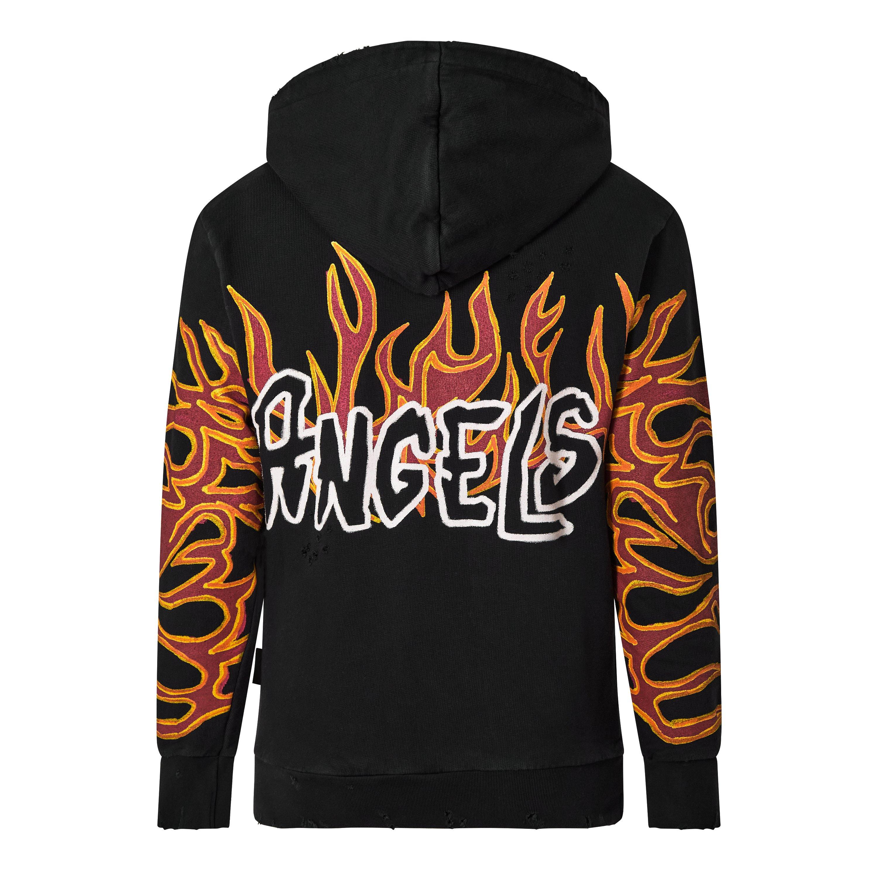 Palm Angels Graffiti Flames Hoodie