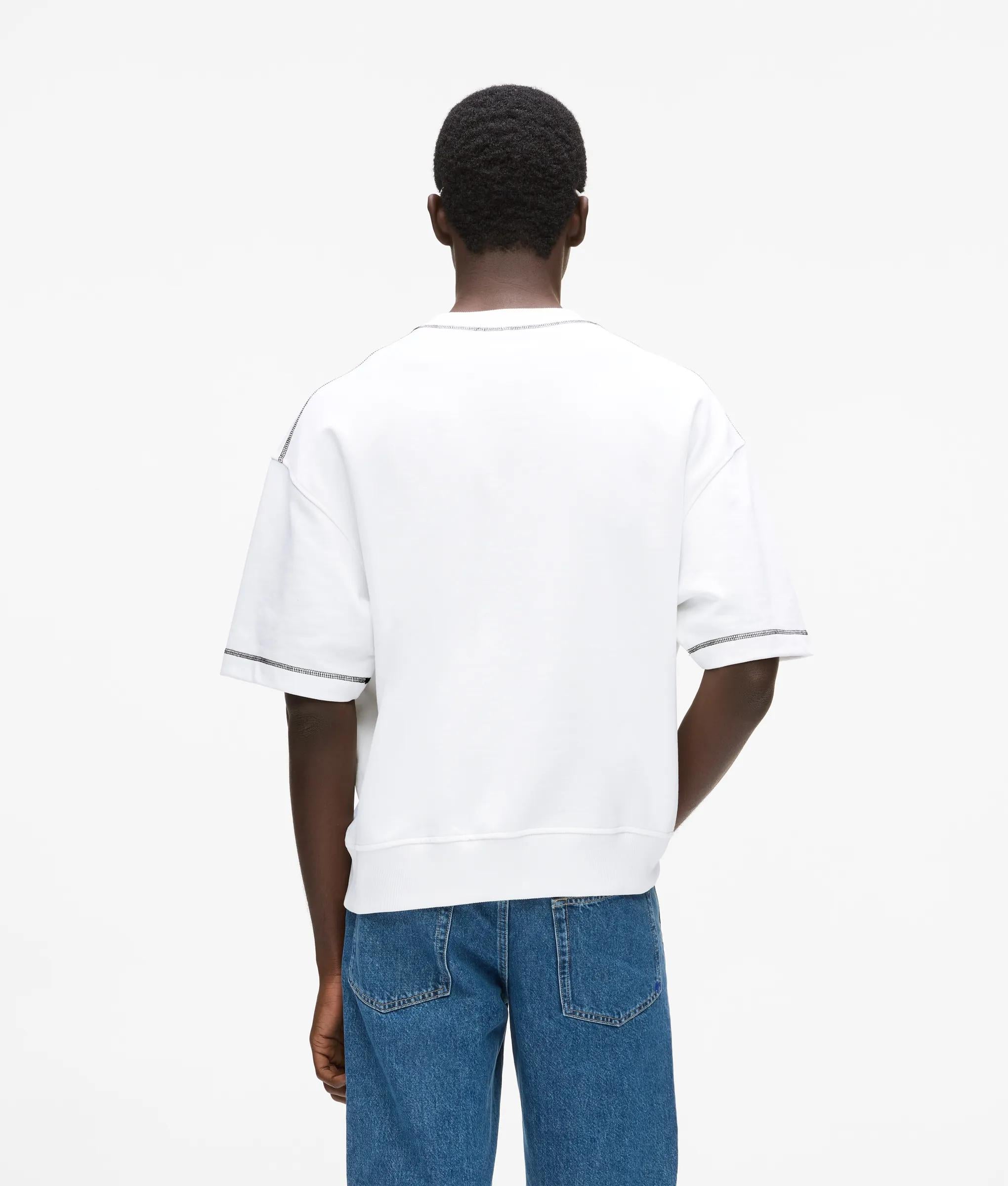 Sweatshirt met korte mouwen en contrasterende stiksels