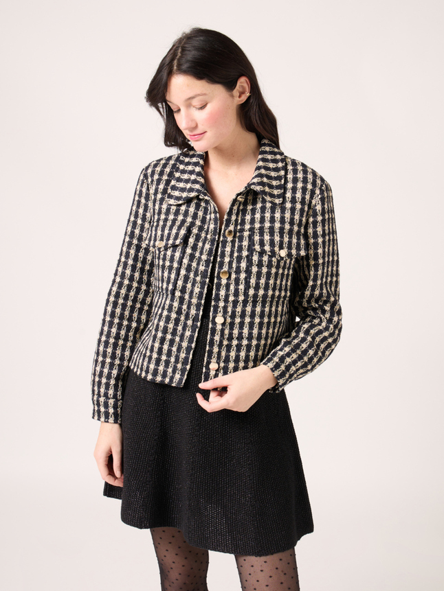 Veste courte à carreaux