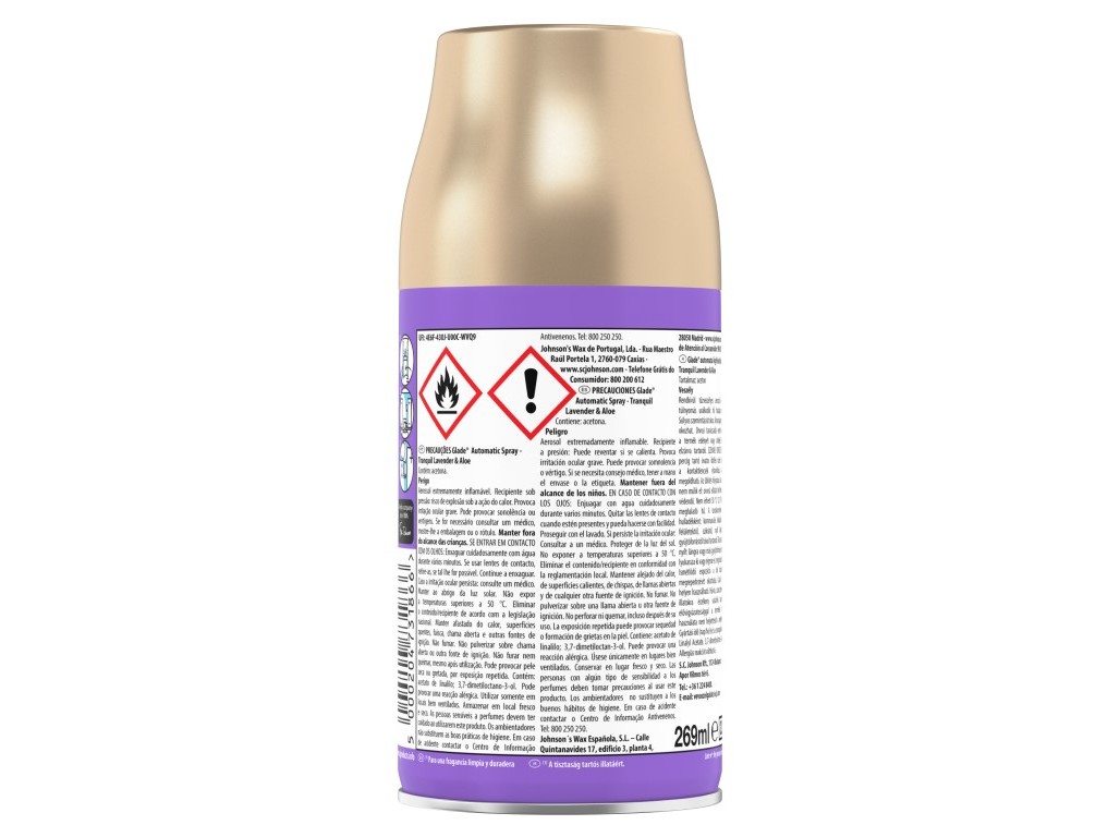 AMBIENTADOR GLADE AUTOMATIC RECARGA RELAXING ZEN E LAVANDA E JASMIN 3X269ML