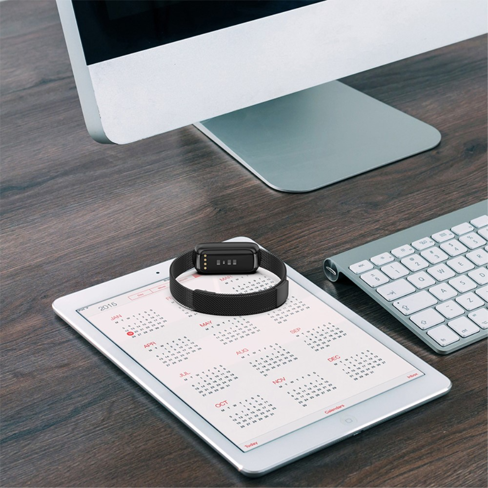 Fitbit Luxe / Luxe Special Edition Edelstahl Armband Milanaise Magnetverschluss (Gelenkumfang 153-229mm) - Schwarz