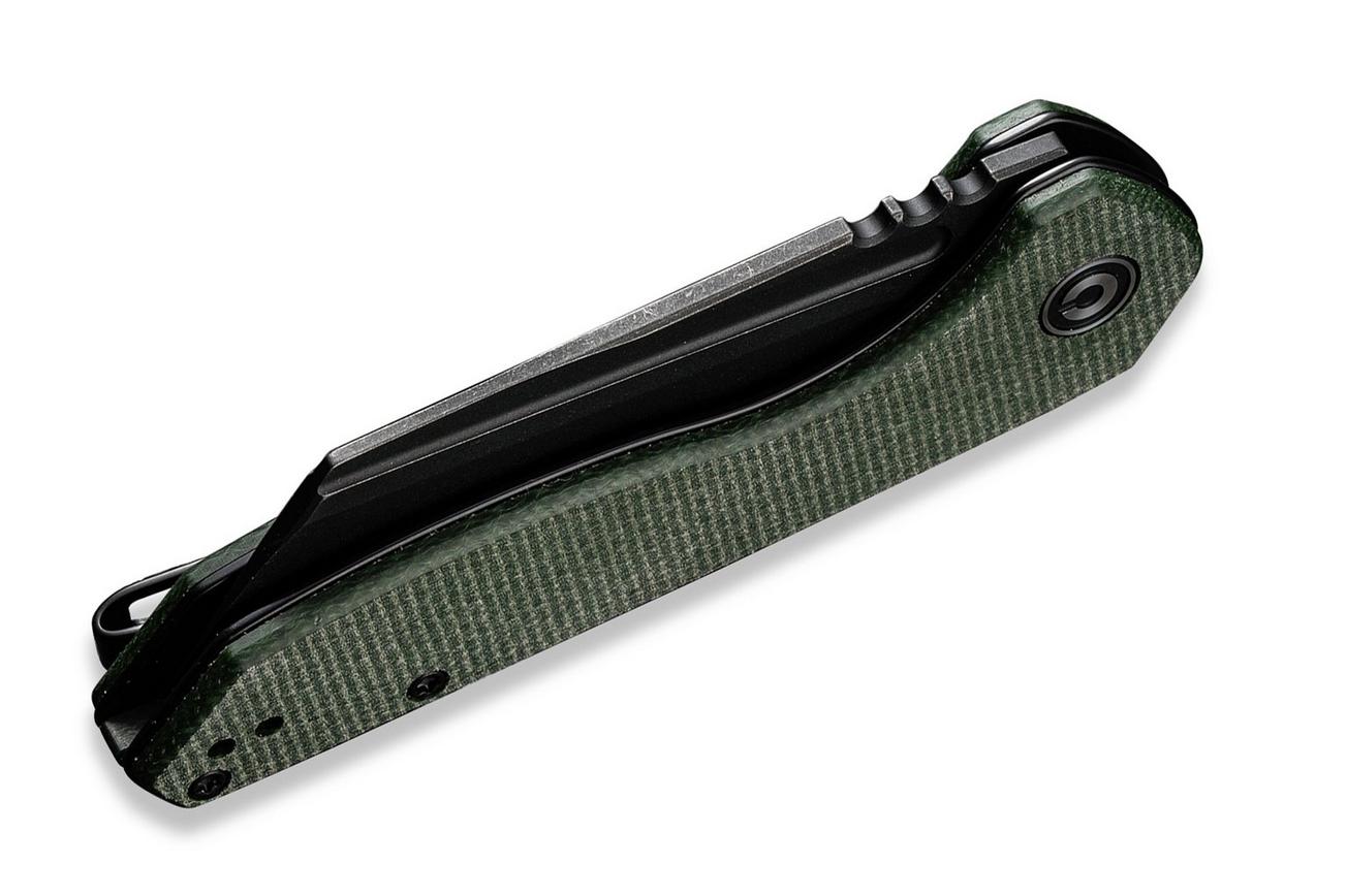 Civivi ExOne C23036-3 Blackwashed Nitro-V, Green Canvas Micarta zakmes, Brian Brown design