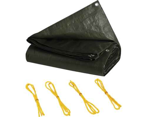 Geweven zeildoek, universeel zeildoek, 180 g/m², groen, 6 x 8 m