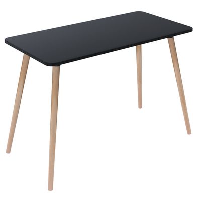 Bureau home office HOPM - 114 x 60 cm - pied hêtre et plateau noir