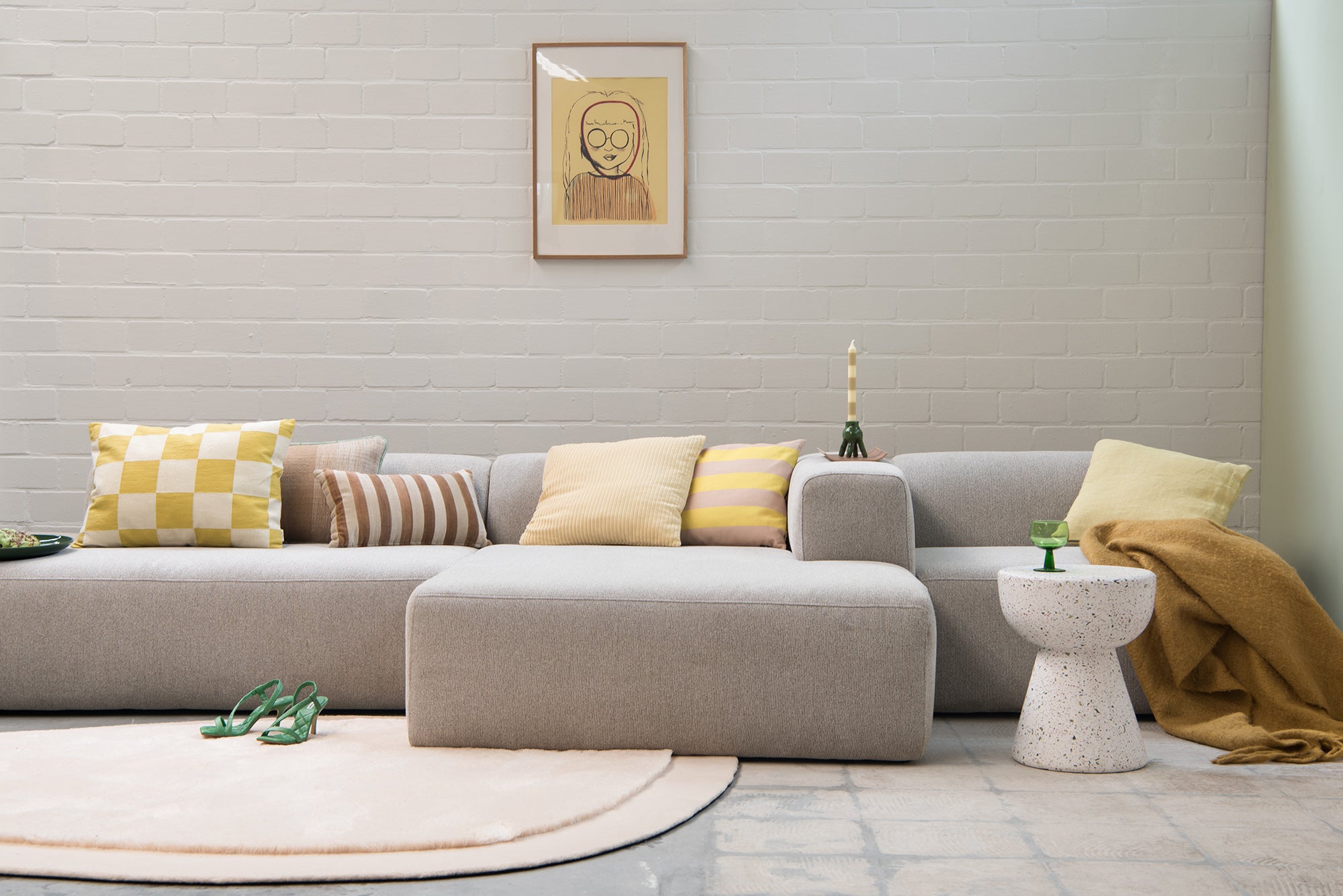 4X6 SOFA X6 modulaire hoekbank B rechts  beige melange - 288 cm