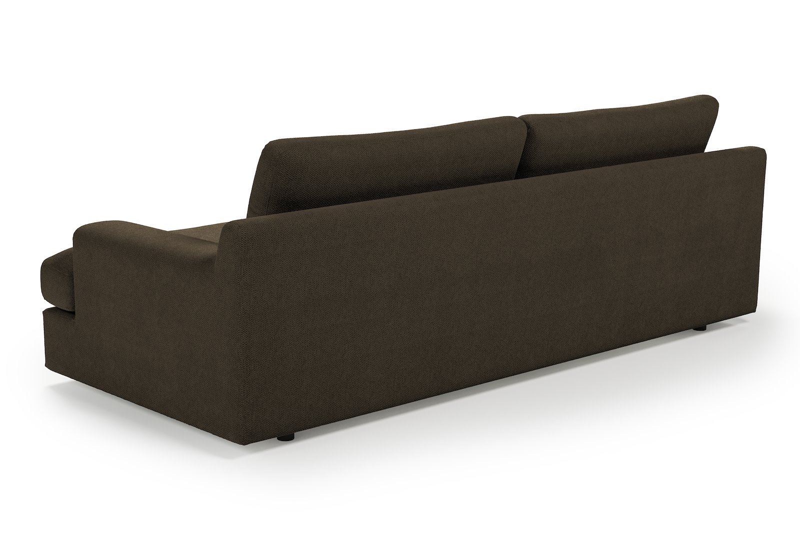 Roma 3-seter XL Tekstil Mito 176 Dark Brown med sorte ben