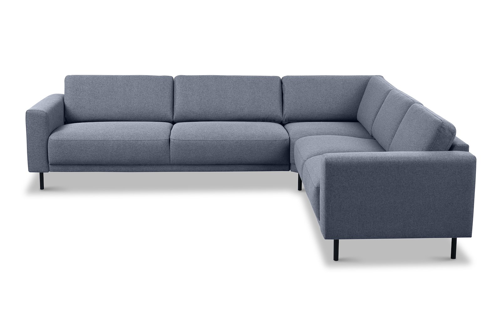 Portland hjørnesofa 23 Tekstil Herby 35 Grey med sorte ben