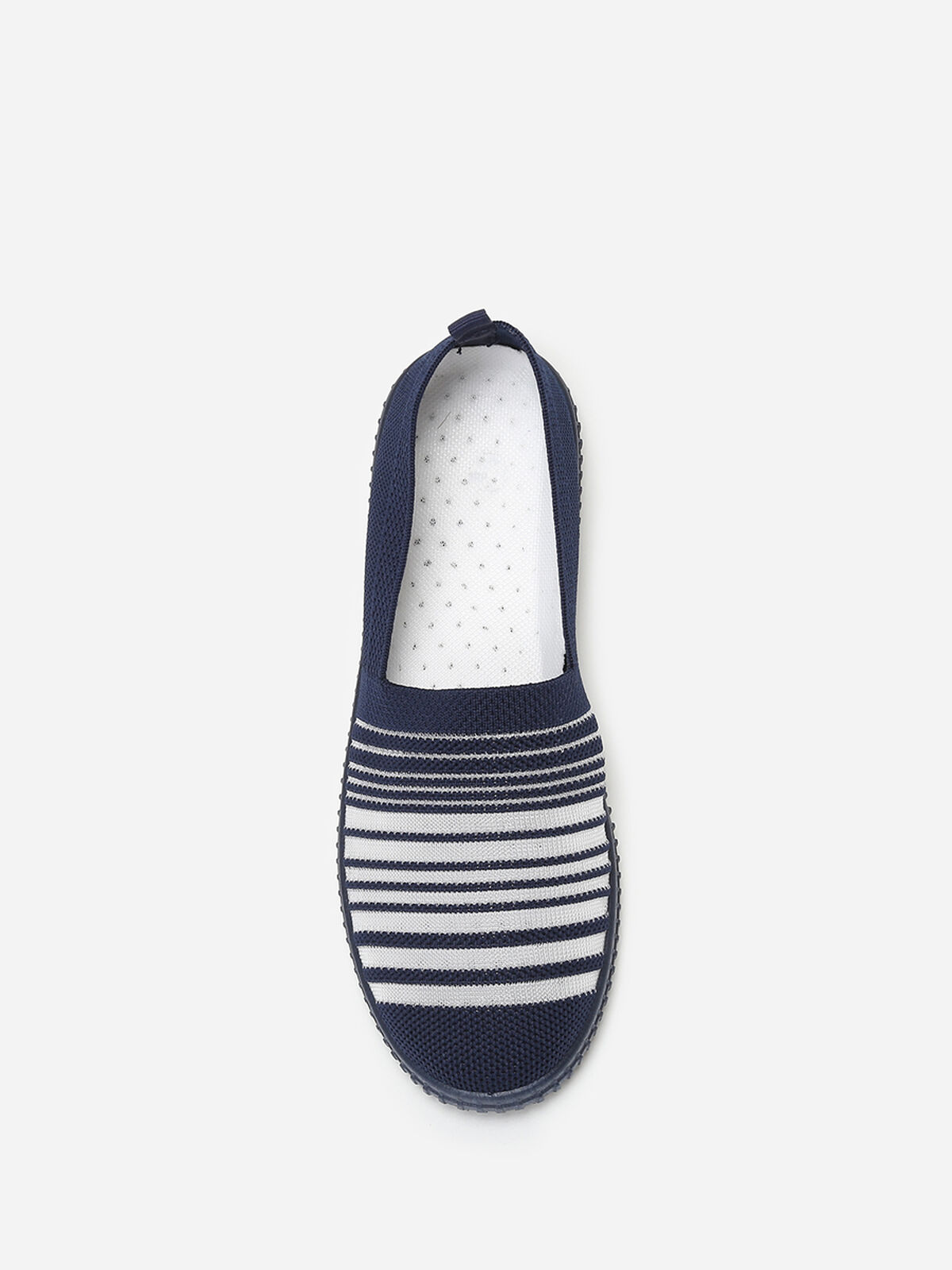 Slip-on en maille et effet transparent- Bleu marine