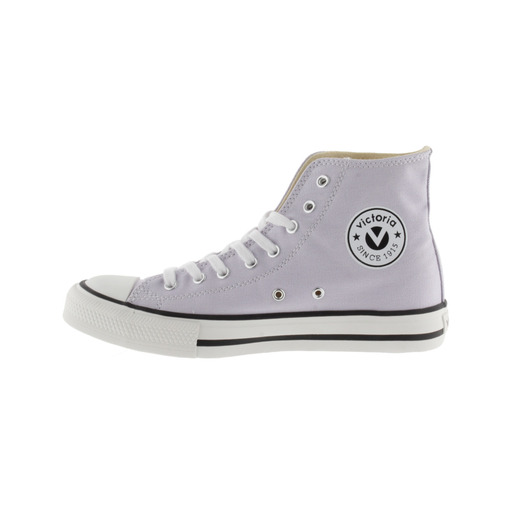 Botas de cano curto Victoria Tribu em lona com cadarços brancos