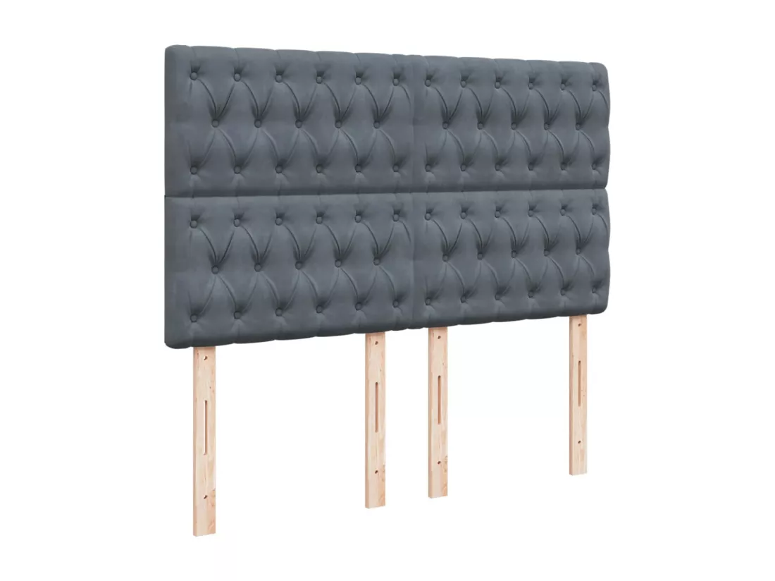 Sommier à lattes de lit et matelas Gris foncé 140x190cm Velours