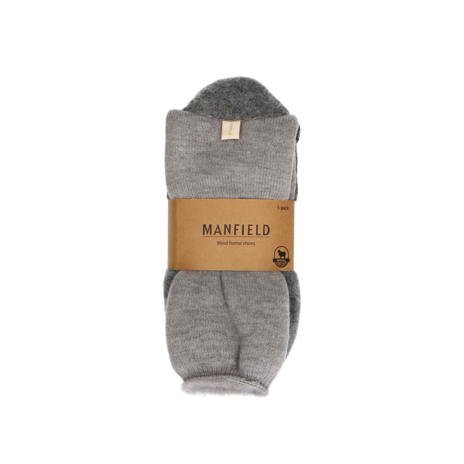 Grijze wollen home shoes socks