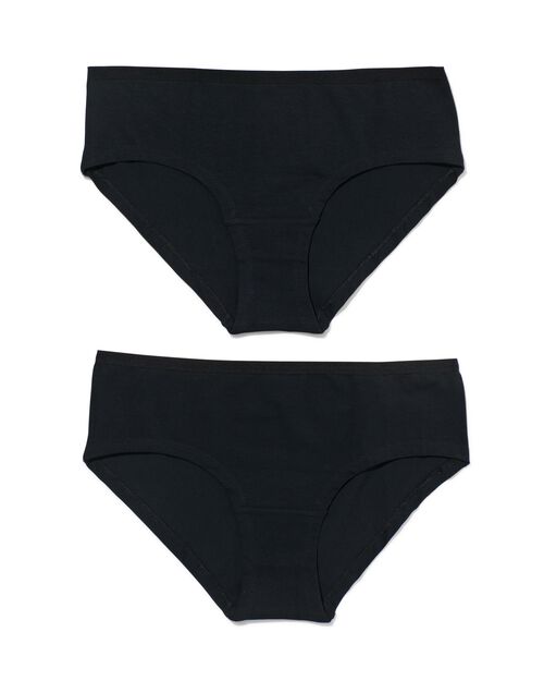 2 hipsters femme coton stretch noir