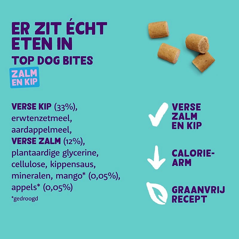 Edgard & Cooper Top Dog Bites Zalm & Kip | Small - 50 gram | 13530