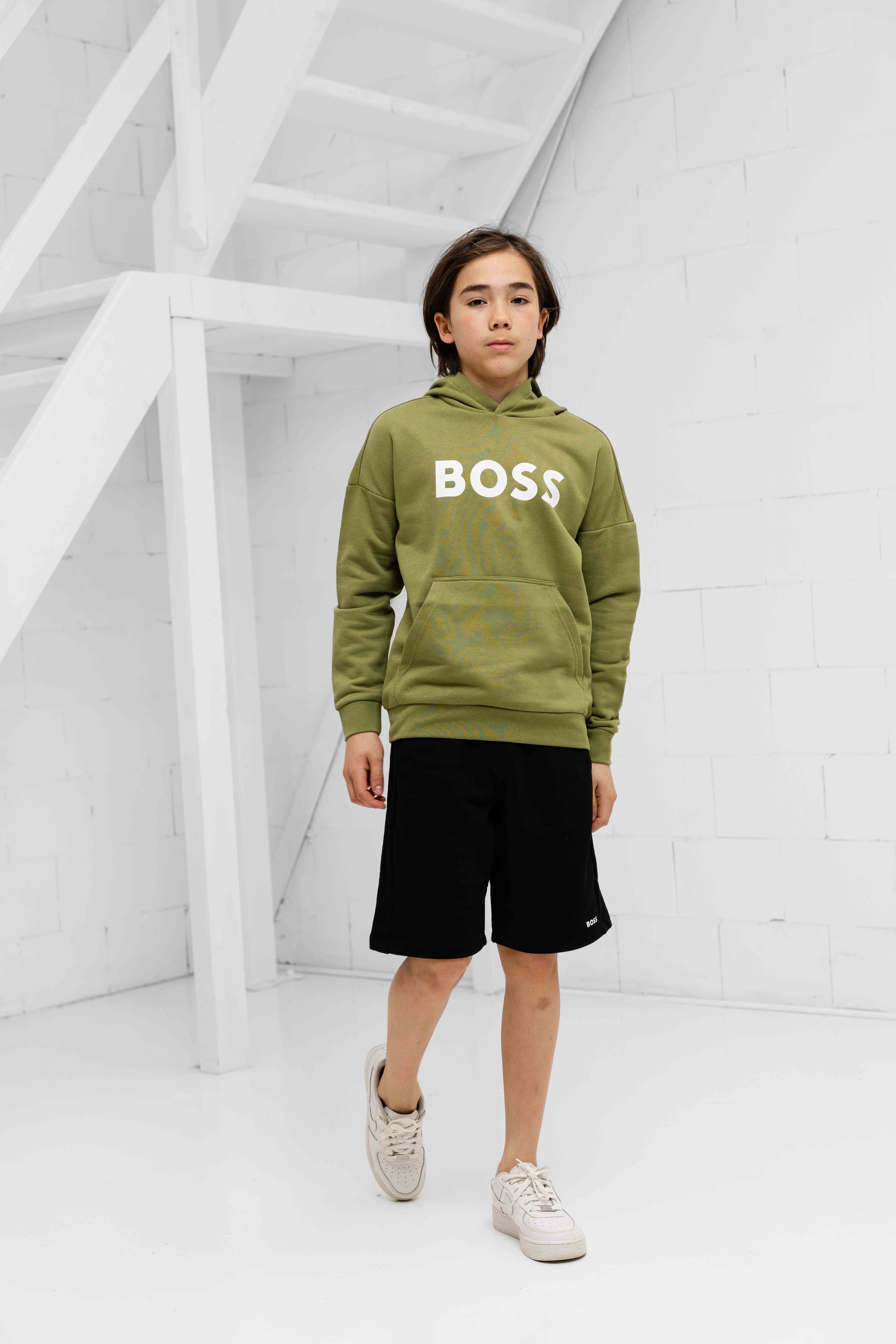 Hugo Boss Logo Hoodie Kids Groen