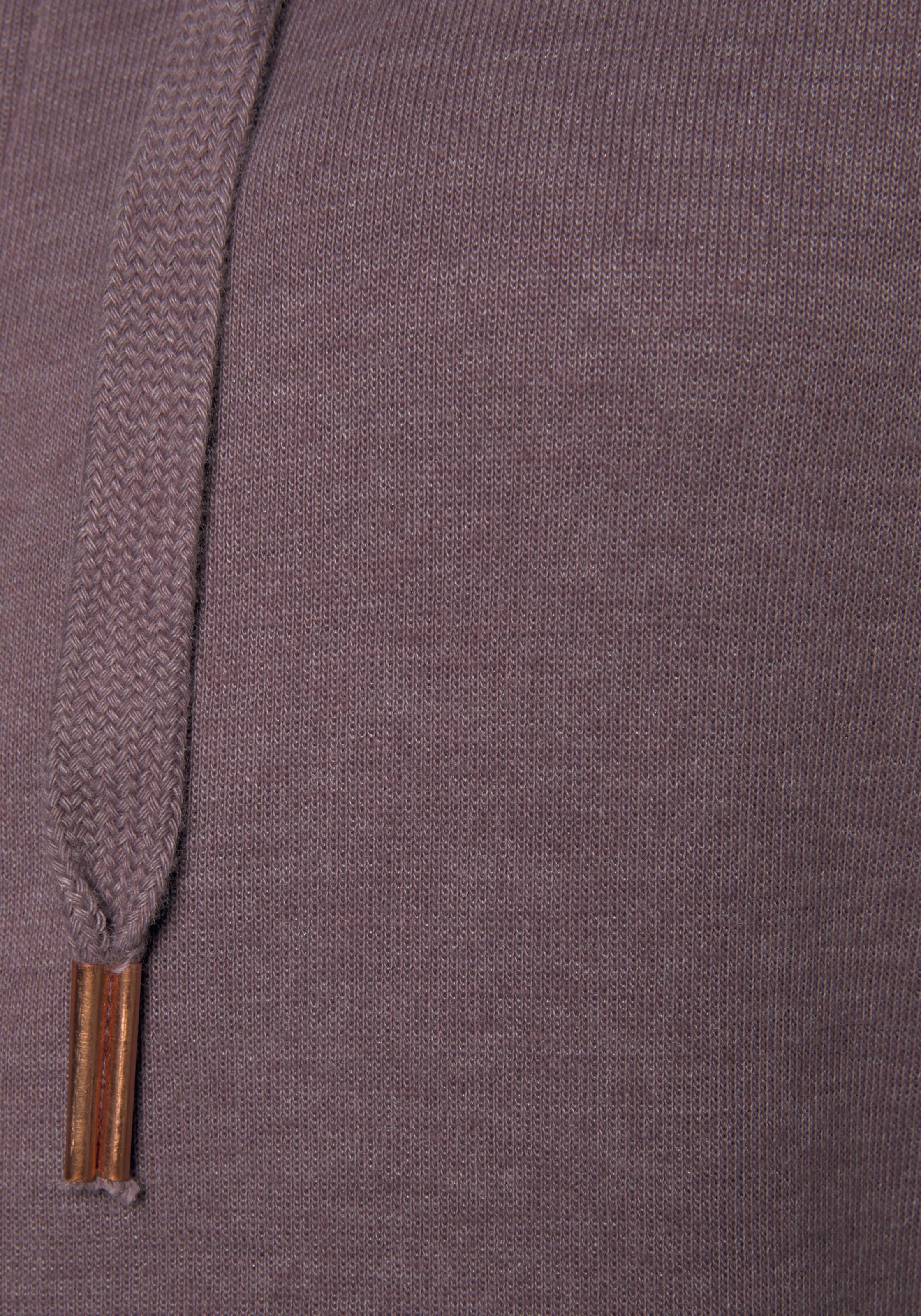 Sweatjacke in mauve-meliert