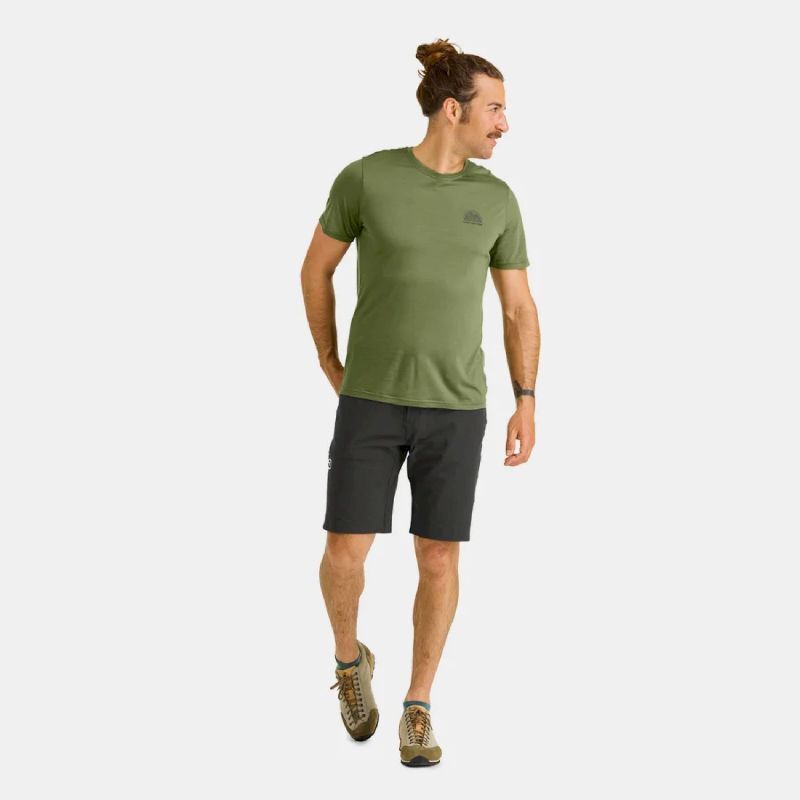 120 Cool Tec Mountain Stripe TS - T-shirt en laine mérinos homme
