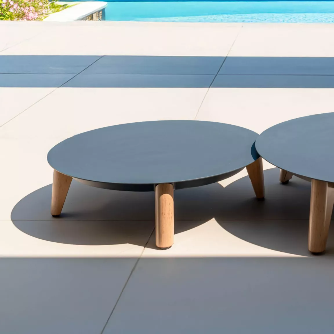 Table basse de jardin ronde (D68 cm) Monte Carlo Gris anthracite
