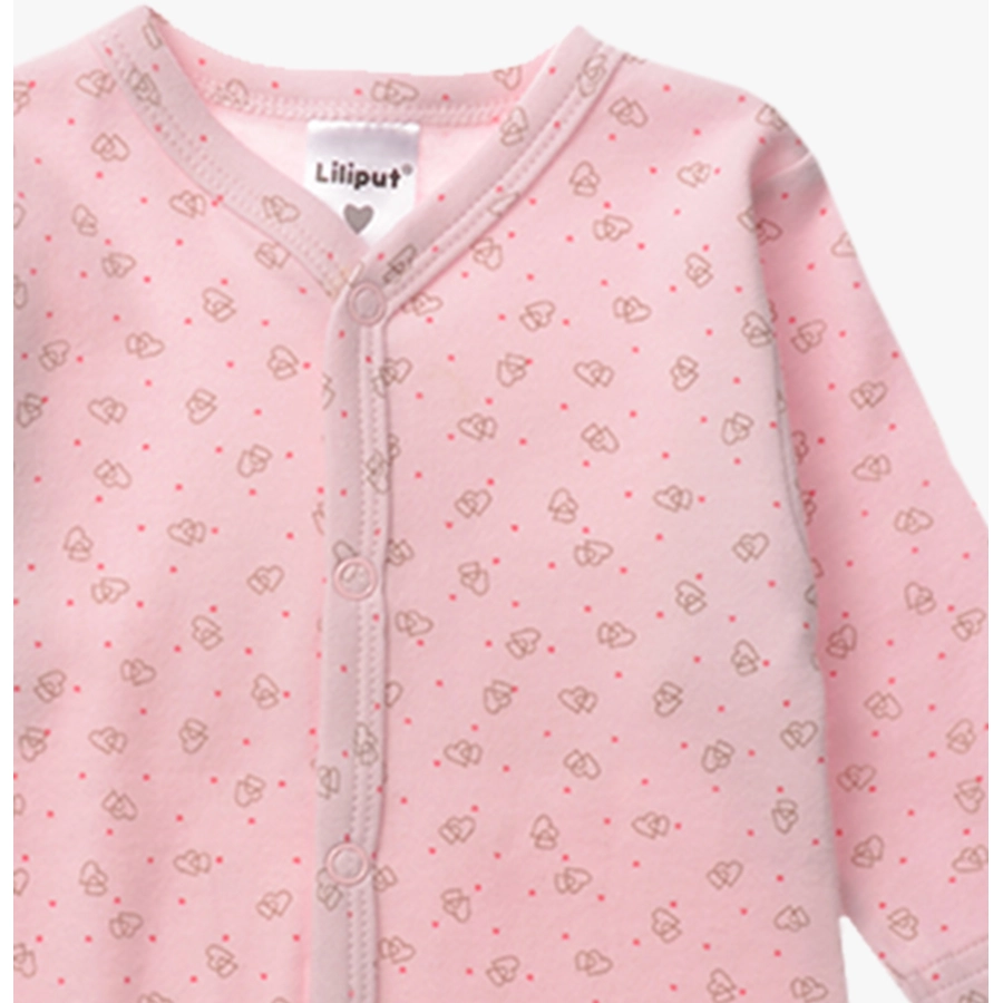 Liliput Schlafoveralls 2er-Set weiß mit Druck Herzen  rosa