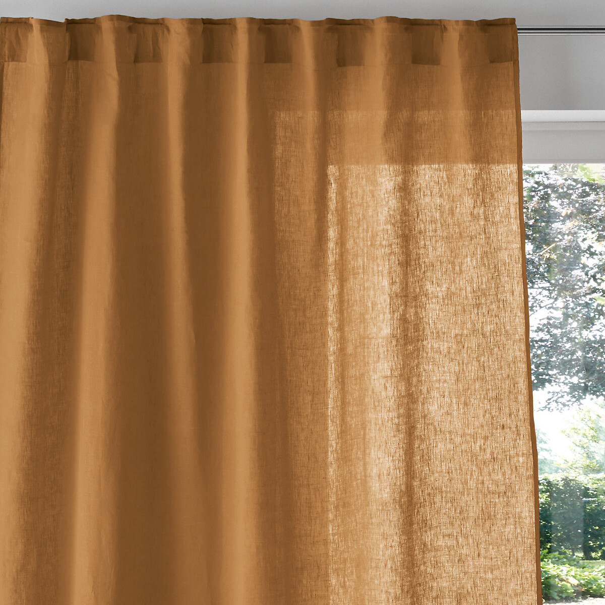 LA REDOUTE INTERIEURS<br>Cortina de linho lavado com laços ocultos Onega
